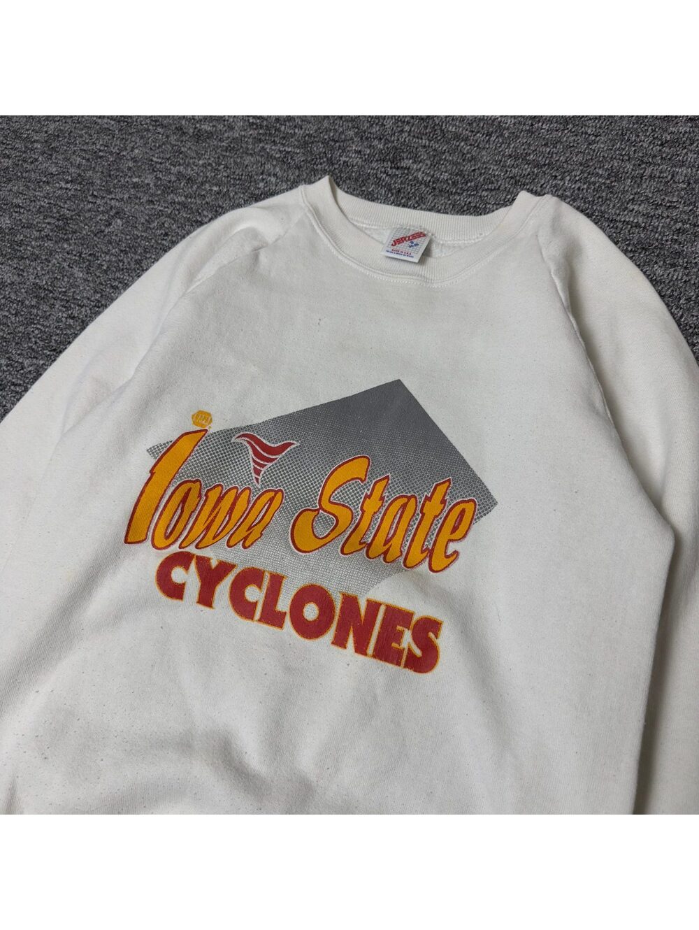Vintage Jerzees Iowa State Cyclones Sweatshirt Sz S Cream